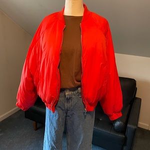Zara Neon Orange Puffer Jacket